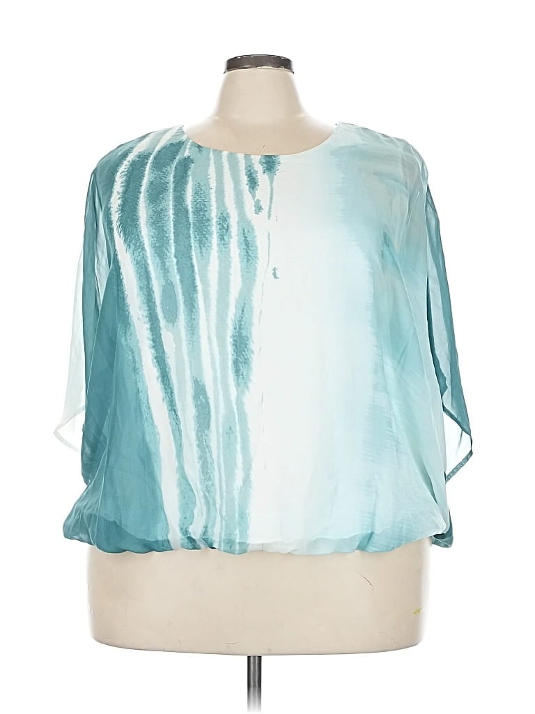 Pre-owned Alfani 3/4 Sleeve Blouse In Blue