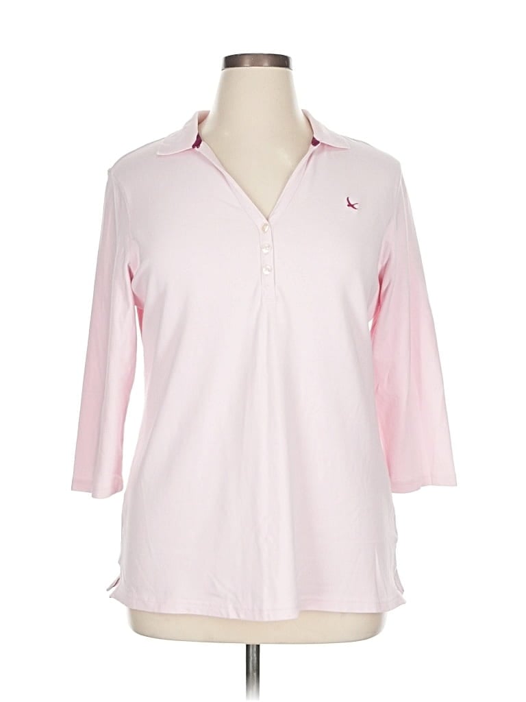 EDDIE BAUER Pre-owned Long Sleeve Polo Shirt In Pink