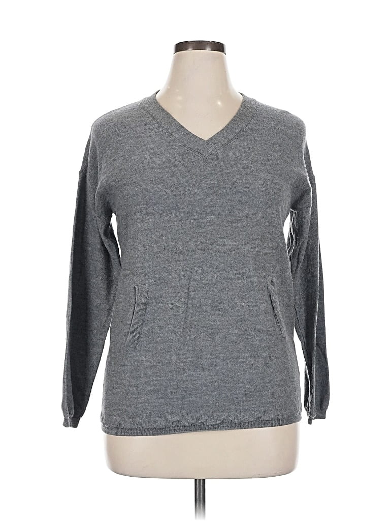 Pre-owned Assorted Brands Wool Pullover Sweater In Gray