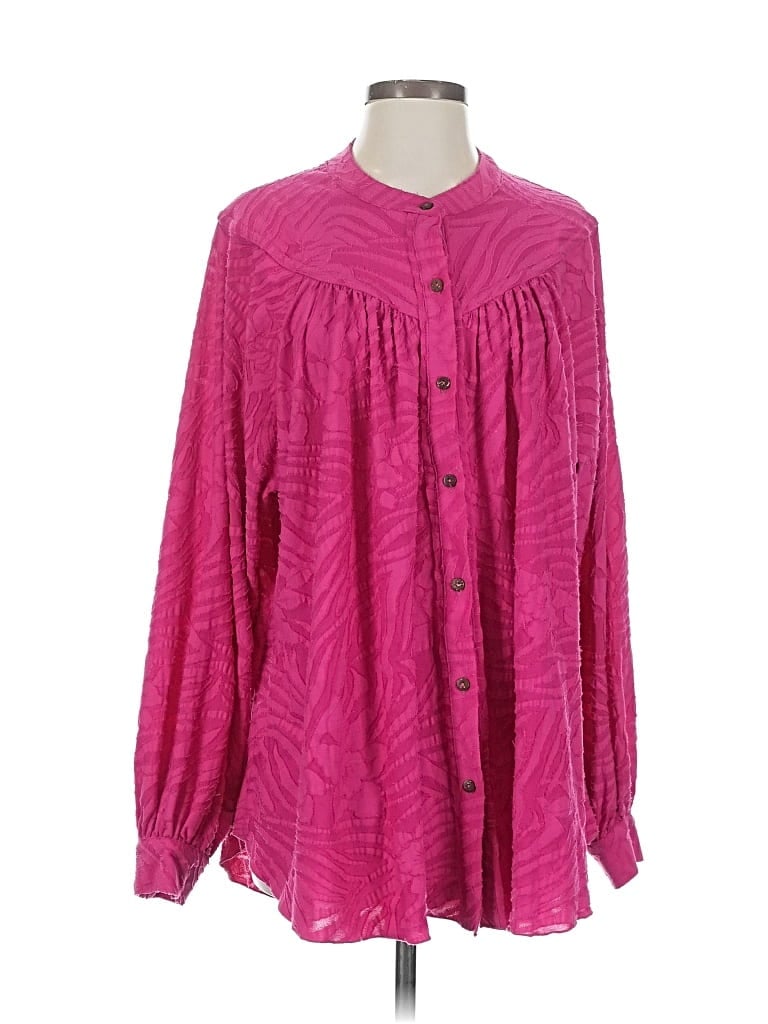 FREE PEOPLE Pre-owned Long Sleeve Blouse In Pink