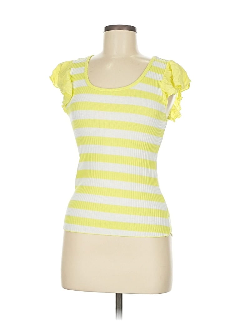 T.LA Pre-owned Short Sleeve Top Yellow Sweetheart Neckline Tops