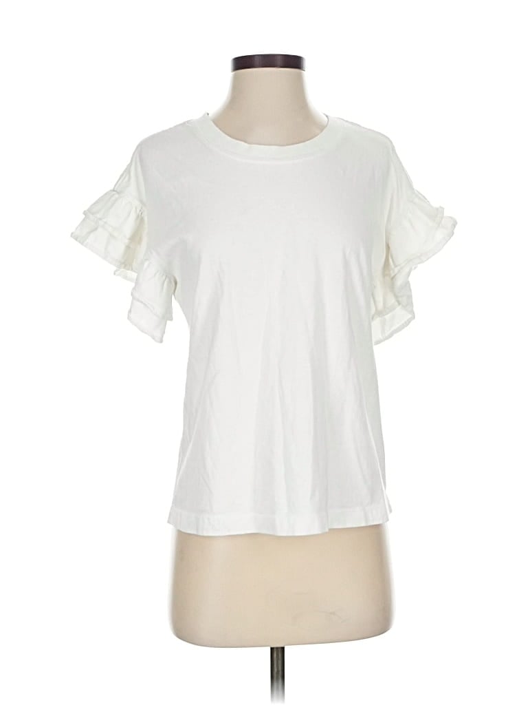 Pre-owned Current Elliott Short Sleeve T-shirt In White