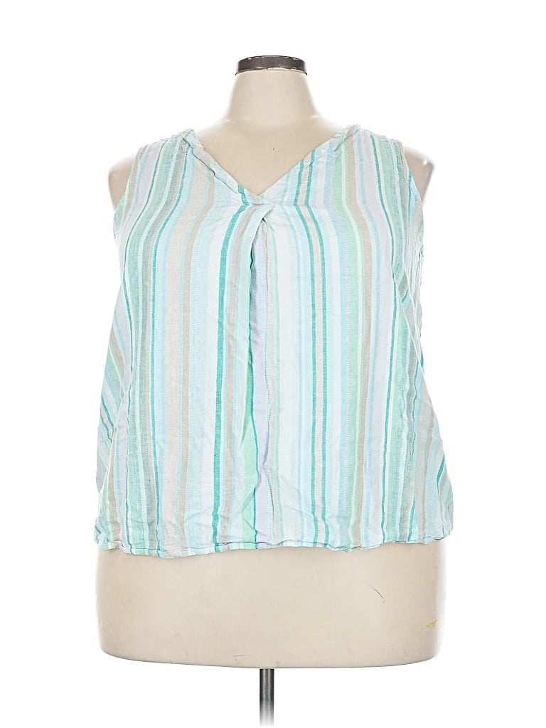 Pre-owned Time And Tru Sleeveless Blouse In Blue