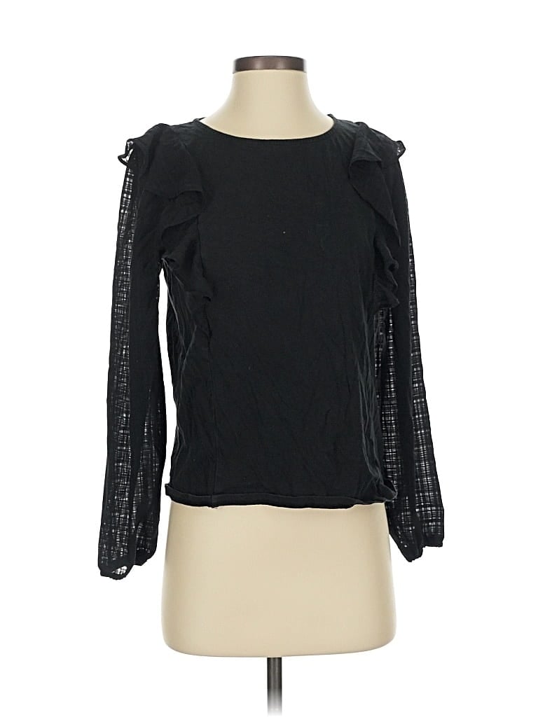 Pre-owned J.crew Factory Store Long Sleeve Blouse In Black