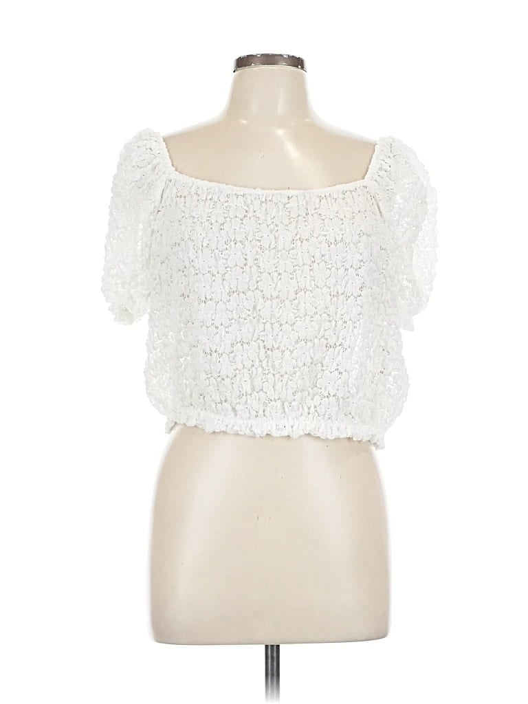 Pre-owned Primark Short Sleeve Top White Sweetheart Neckline Tops