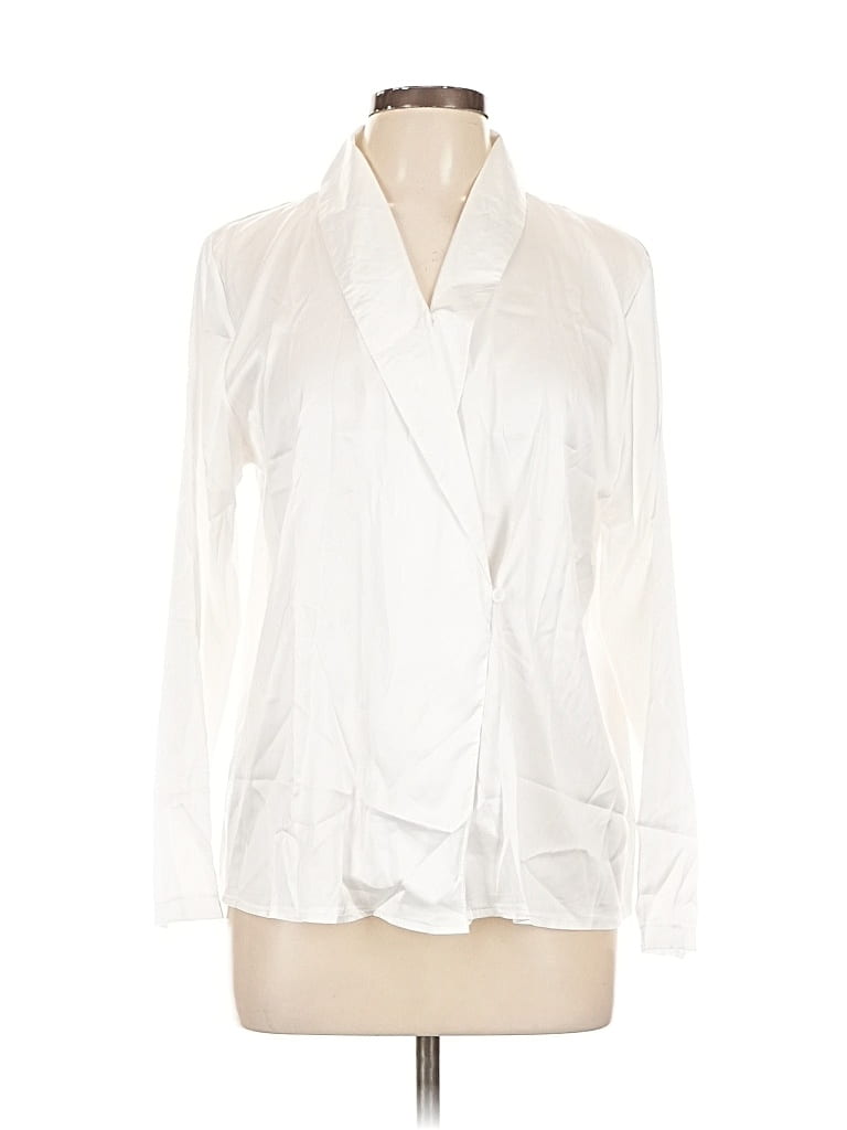 Pre-owned Unbranded Long Sleeve Blouse In White