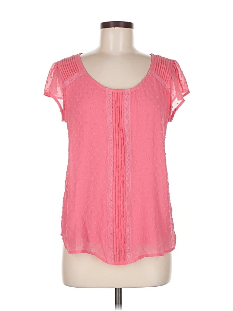 Pre-owned Lc Lauren Conrad Short Sleeve Top Pink Scoop Neck Tops