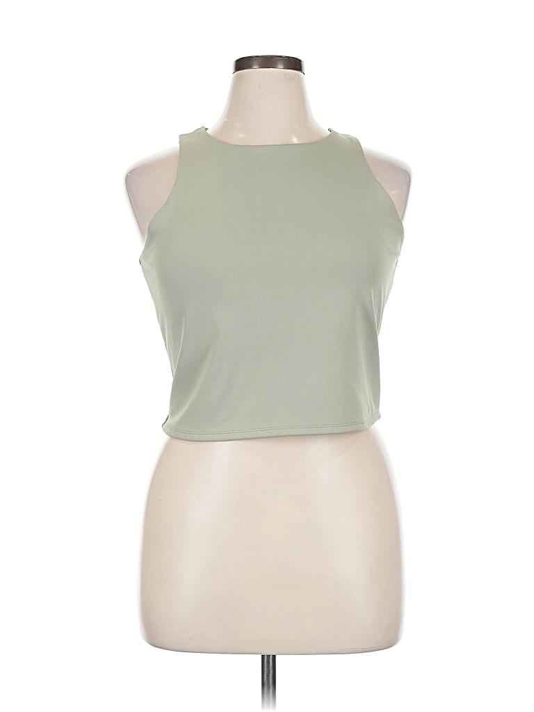 EXPRESS Pre-owned Tank Top Green Halter Neckline Tops