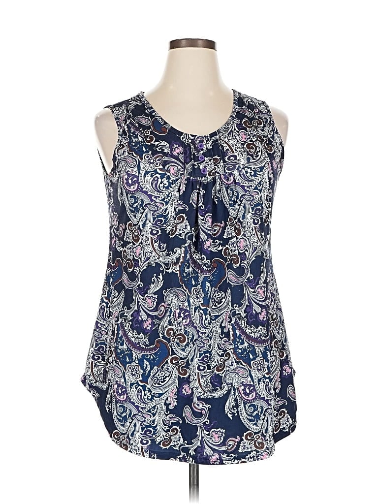 UNBRANDED Pre-owned Tank Top Blue Tie Neck Tops