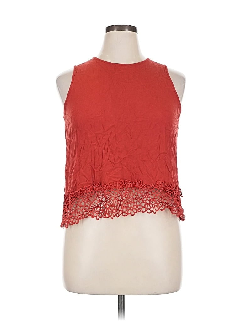 ELODIE Pre-owned Sleeveless Top Red Halter Neckline Tops