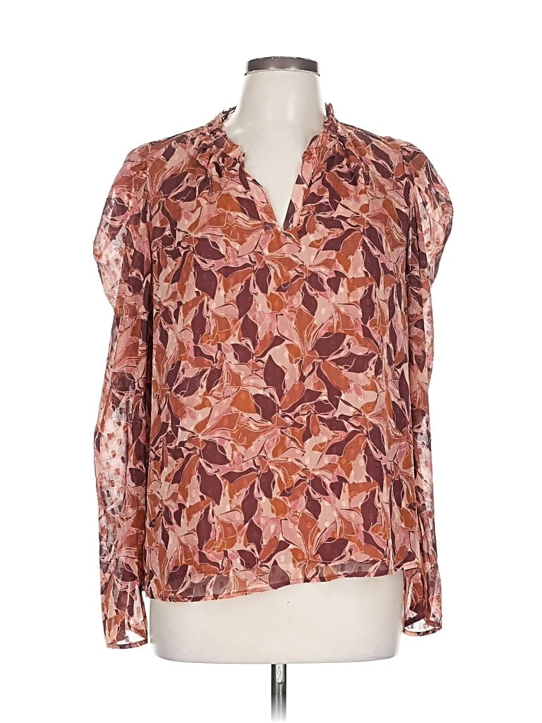 Pre-owned J By Joie Long Sleeve Blouse In Brown