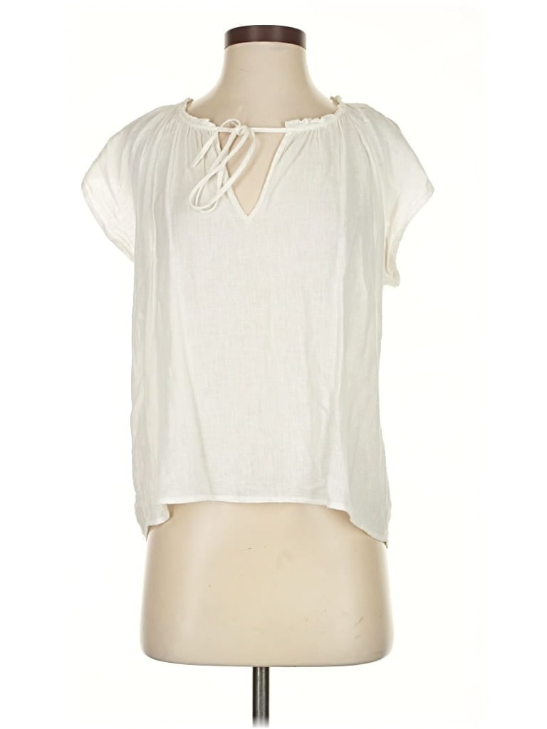 Pre-owned Rails Short Sleeve Blouse In White