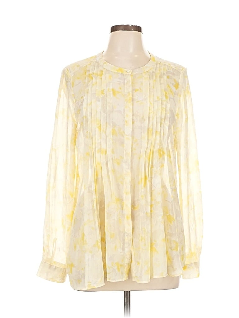 ROSE + OLIVE Pre-owned Long Sleeve Blouse In Yellow
