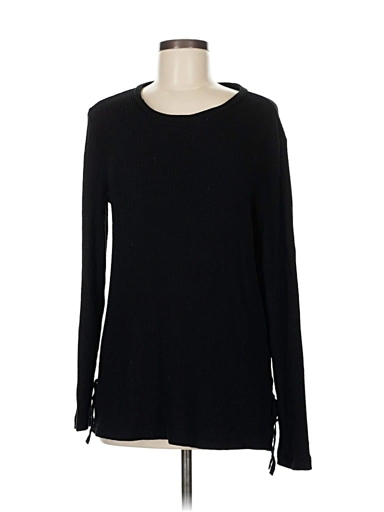 Pre-owned Point Sur Long Sleeve Top Black Boatneck Tops