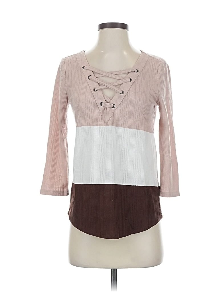 Pre-owned 24/7 Maurices 3/4 Sleeve T-shirt In Pink