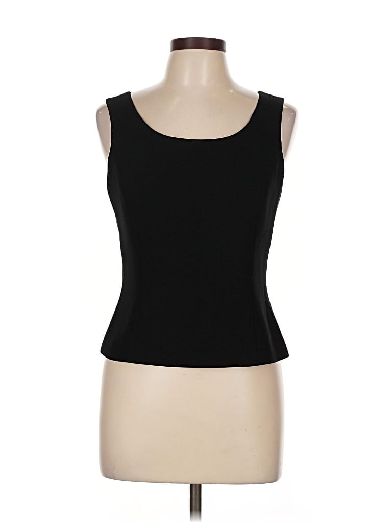 ALBERT NIPON Pre-owned Sleeveless Top Black Scoop Neck Tops