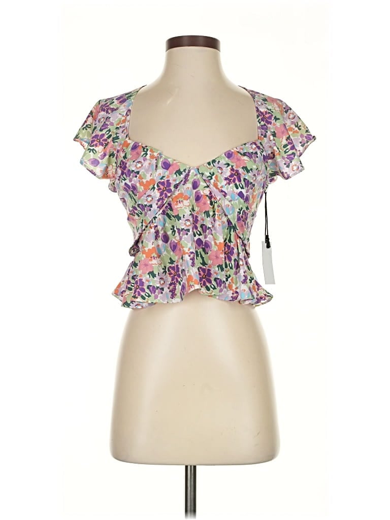 ASTR Pre-owned Short Sleeve Blouse In Pink