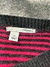 Halogen 100% Wool Stripes Pink Black Wool Pullover Sweater Size S - photo 6