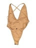 Ris-K Swim Solid Tan One Piece Swimsuit Size M - photo 2