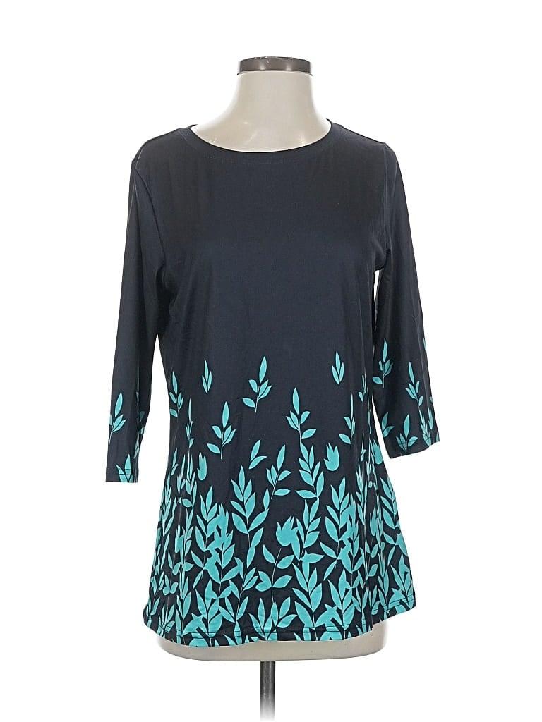 Pre-owned Unbranded 3/4 Sleeve T-shirt In Blue