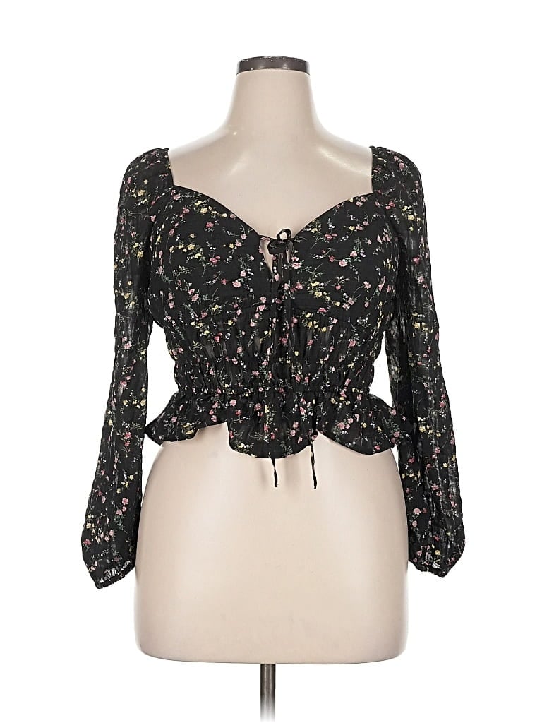 DIZZY LIZZY Pre-owned 3/4 Sleeve Blouse In Black