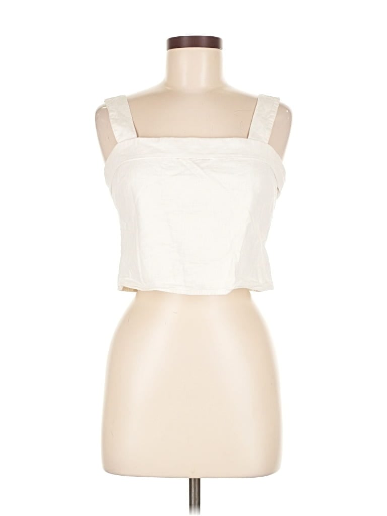 Pre-owned Abercrombie & Fitch Sleeveless Blouse In White