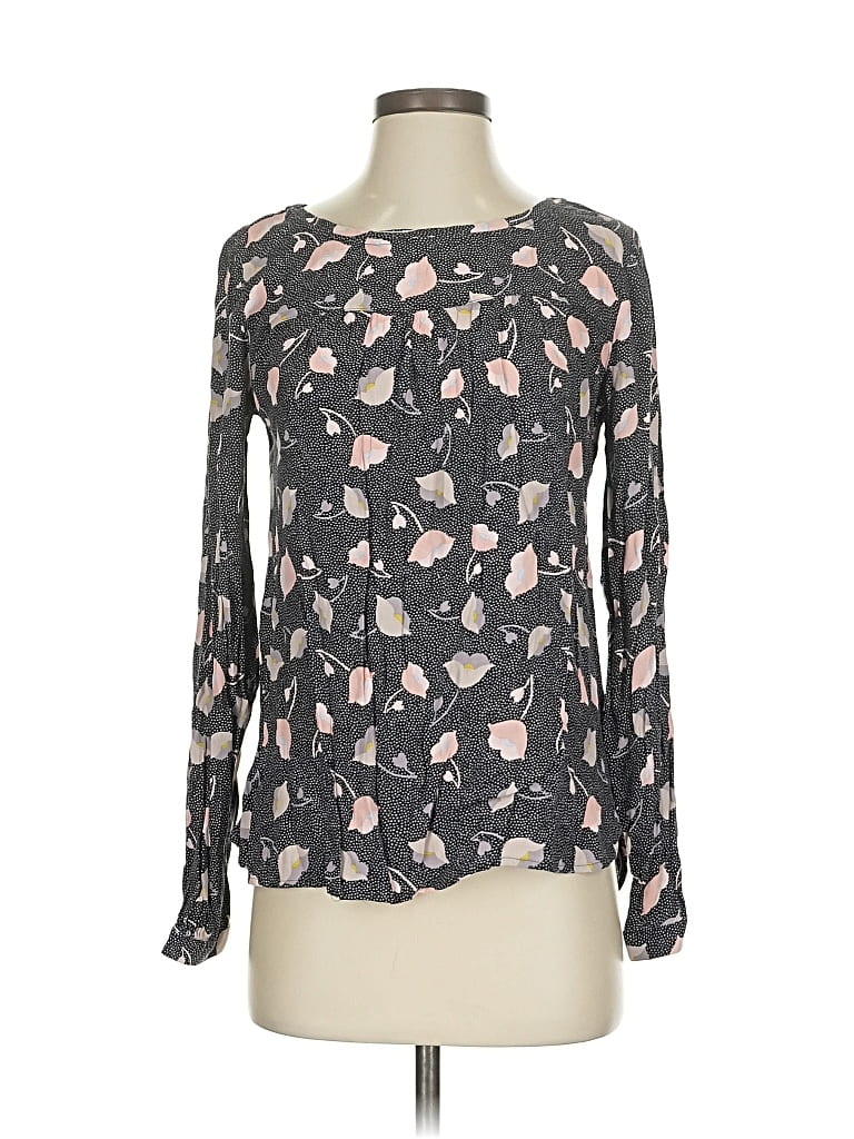 Pre-owned Ann Taylor Loft Long Sleeve Blouse In Black