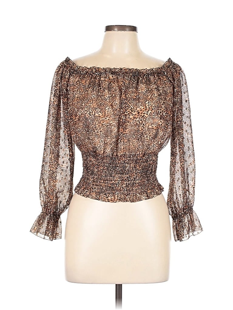 L'AGENCE Pre-owned 3/4 Sleeve Blouse In Brown