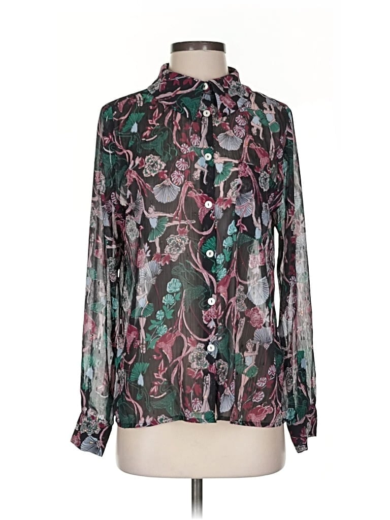 MODCLOTH Pre-owned Long Sleeve Blouse In Green