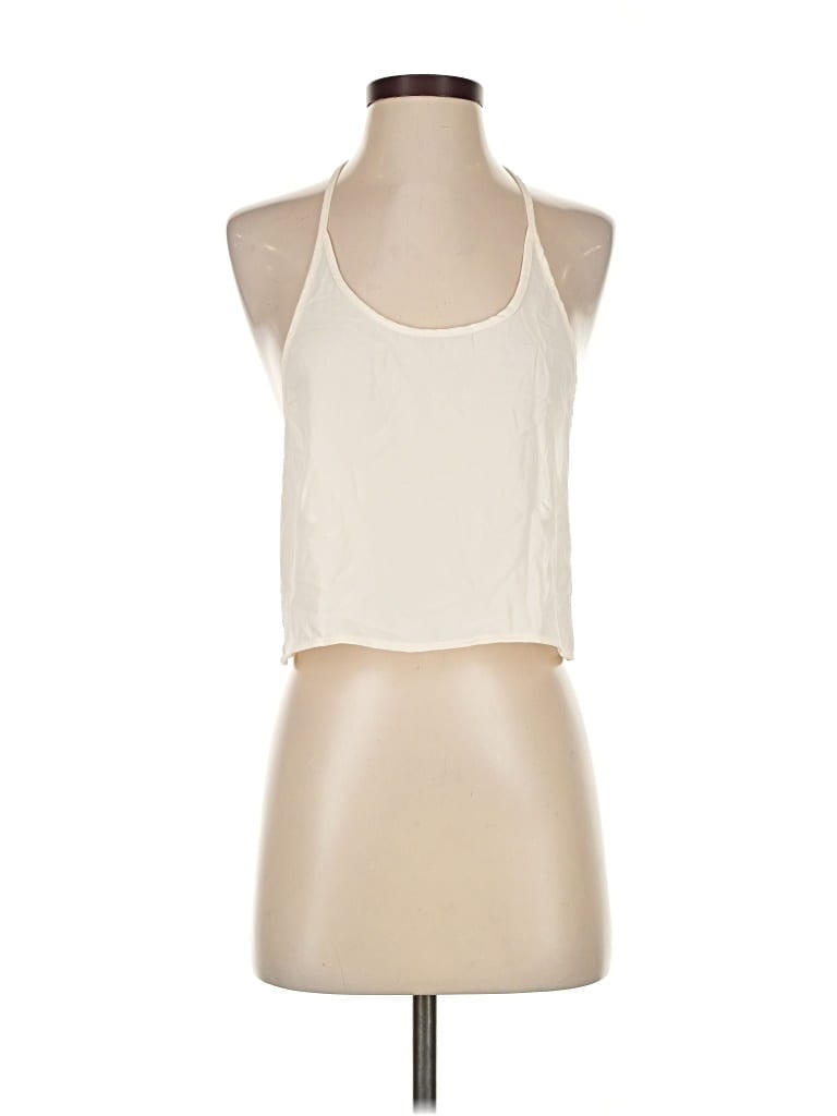 Garage Tank Top Ivory Halter Neckline Tops In White