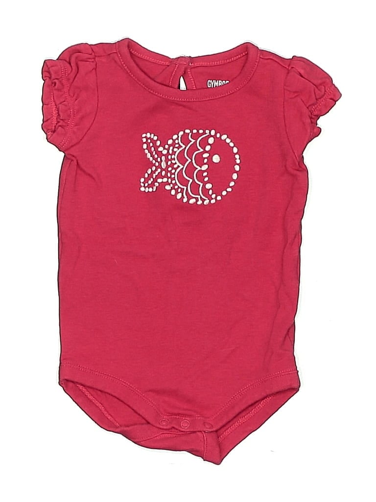 Pre-owned Gymboree Babies' Short Sleeve Onesie In Burgundy