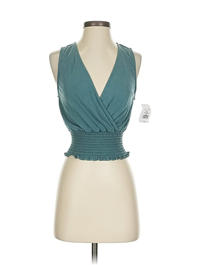 Moa Moa Sleeveless Blouse In Blue