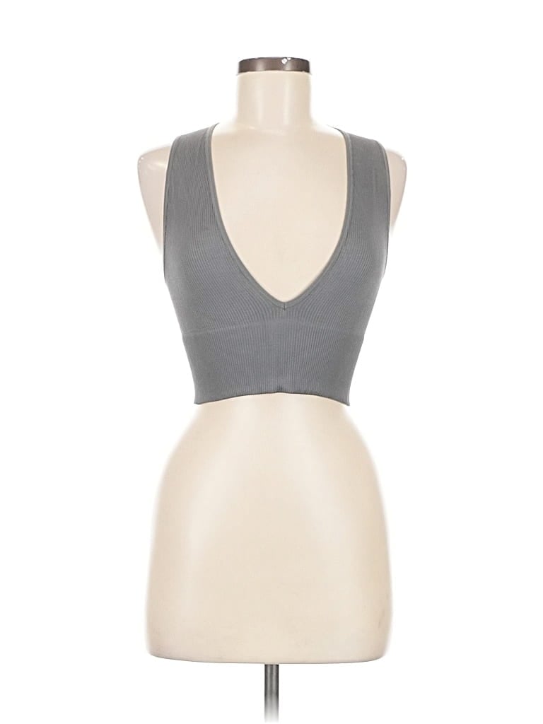 Pre-owned Out From Under Sleeveless Top Gray Halter Neckline Tops