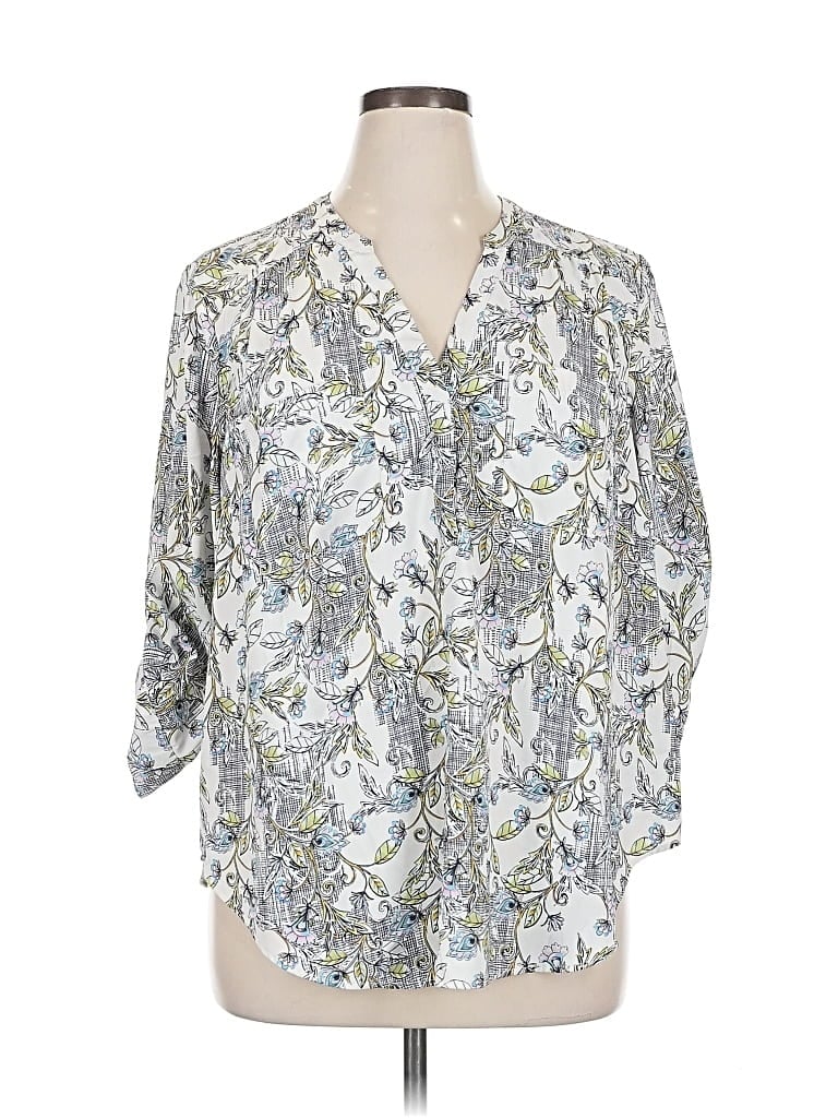 Pre-owned Torrid 3/4 Sleeve Blouse In Silver