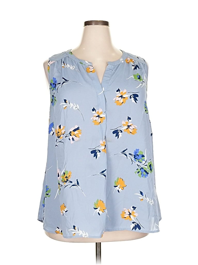 Pre-owned Daniel Rainn Sleeveless Blouse In Blue