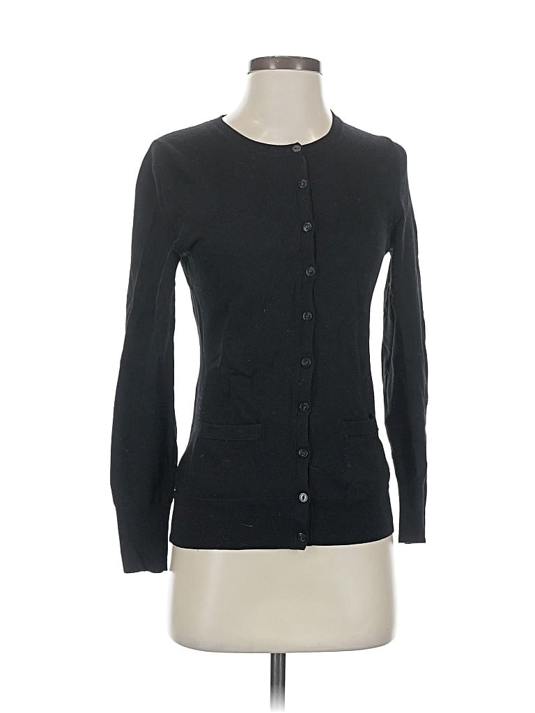 Pre-owned Banana Republic Wool Cardigan Sweater In Black