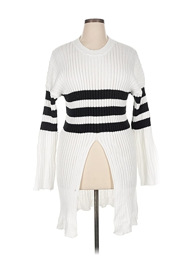 Pre-owned Shein Pullover Sweater In White
