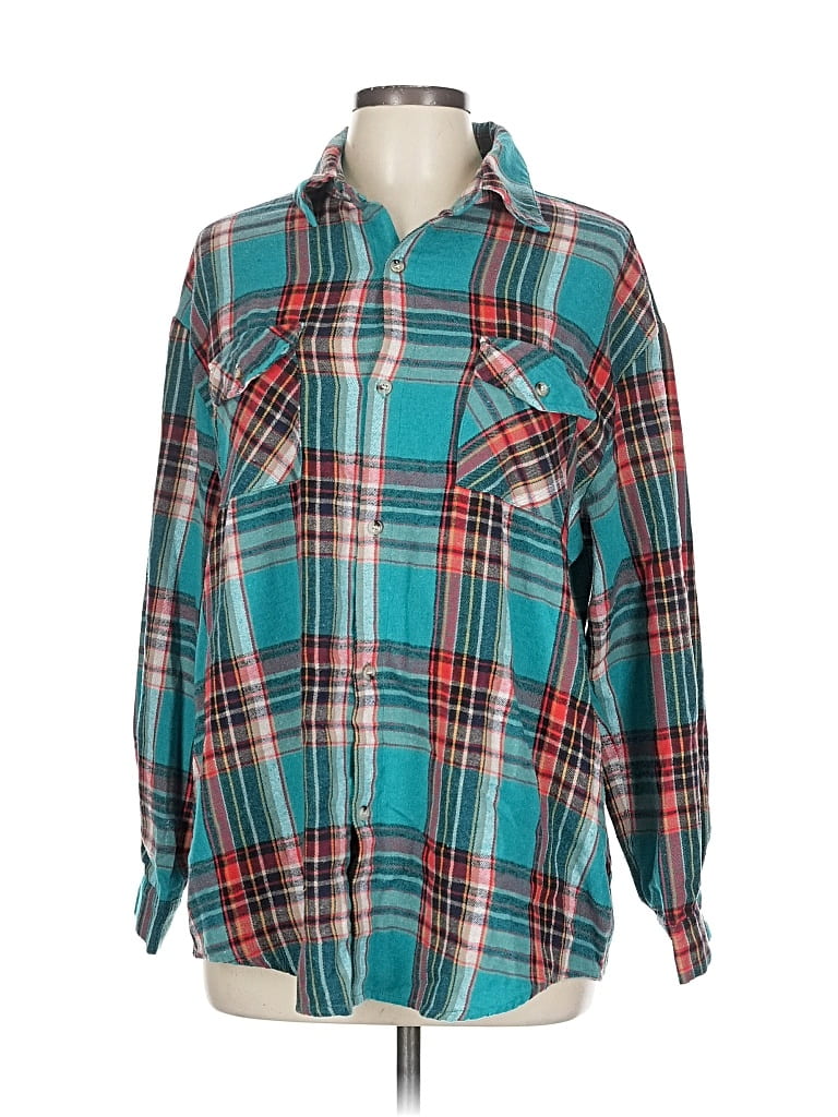 Pre-owned Assorted Brands Long Sleeve Button Down Shirt In Blue