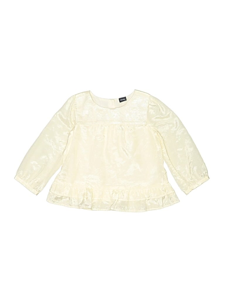 Pre-owned Baby Gap Kids' Long Sleeve Blouse In White