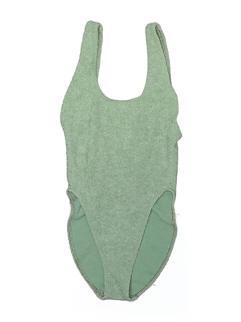 Pre-owned Asos Design One Piece Swimsuit In Green