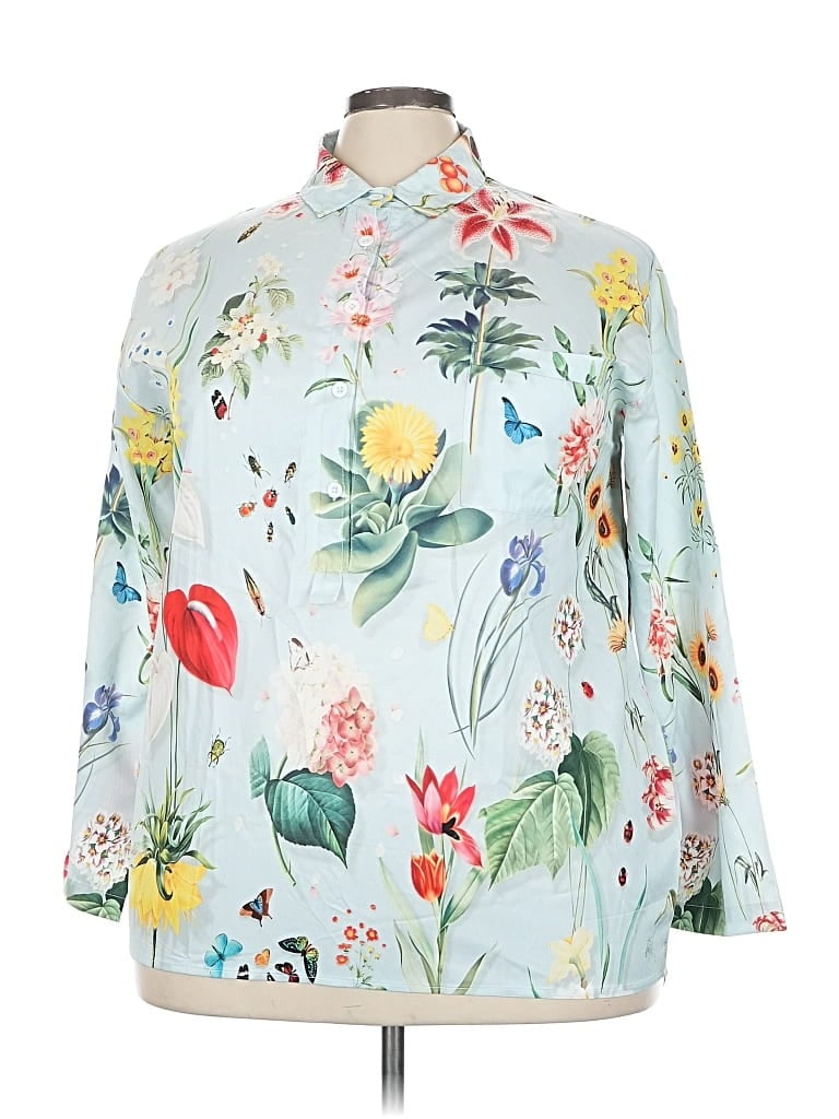 UNBRANDED Pre-owned 3/4 Sleeve Blouse In Blue