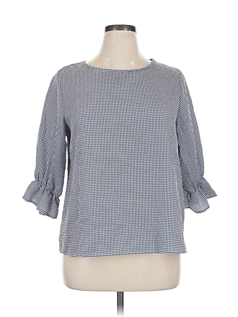 Pre-owned Shein 3/4 Sleeve Blouse In Gray