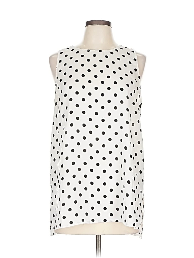 WHO WHAT WEAR Pre-owned Sleeveless Blouse In White