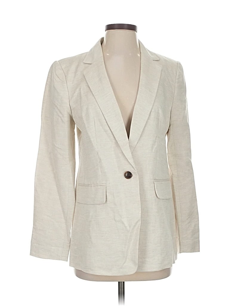 Pre-owned Ann Taylor Loft Blazer Jacket In White