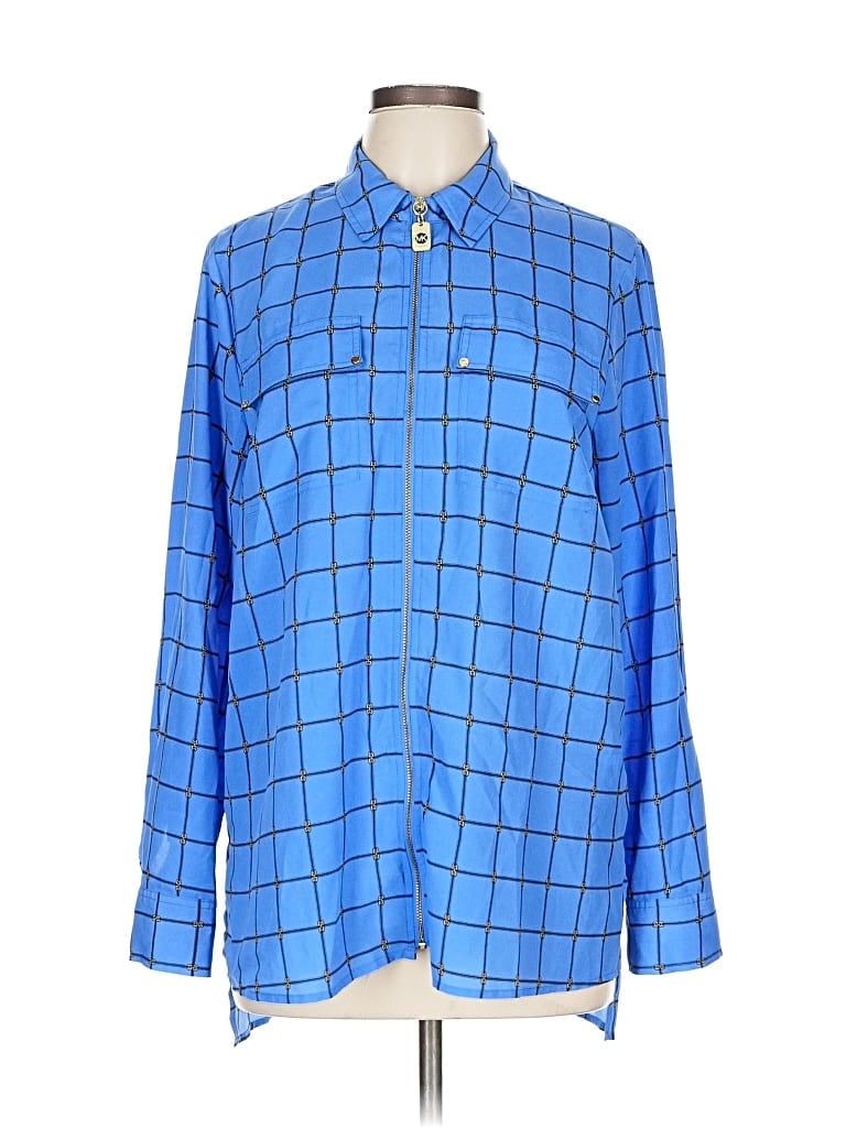Pre-owned Michael Michael Kors Long Sleeve Blouse In Blue