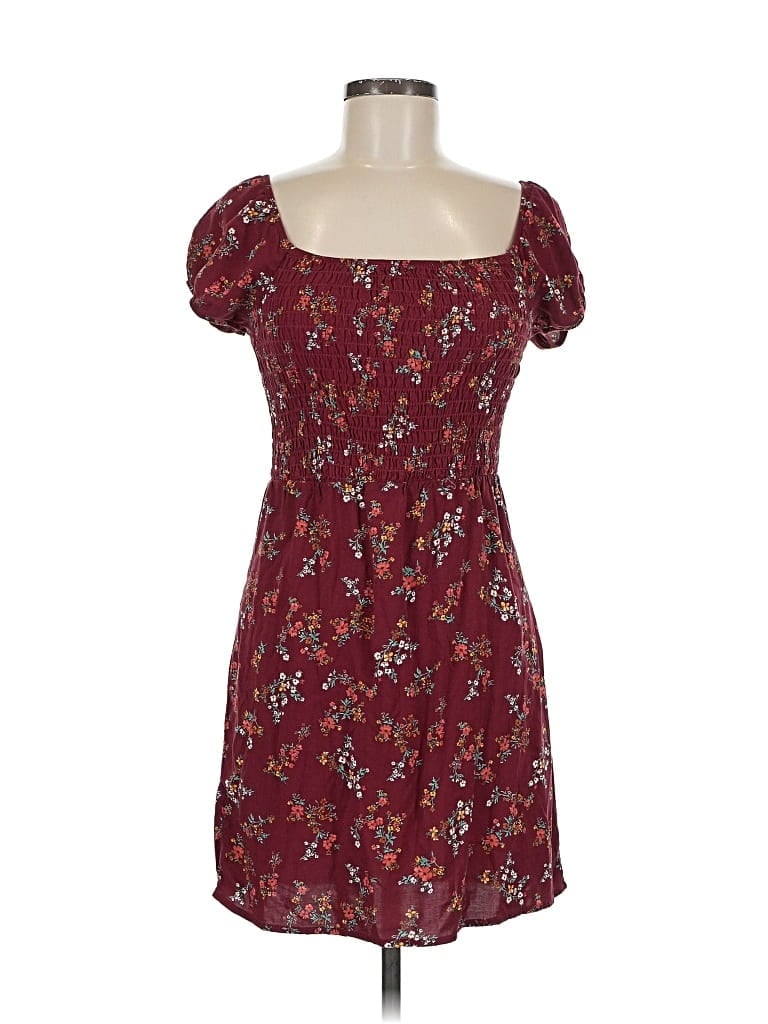 Pre-owned Sky And Sparrow Casual Dress In Burgundy