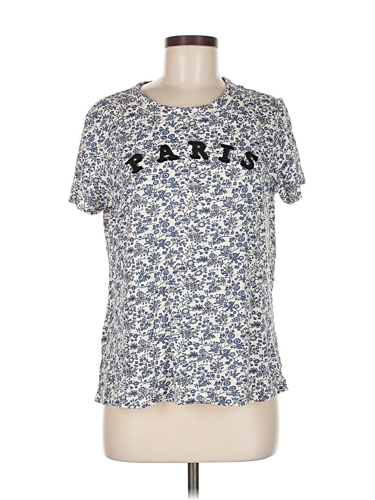 Pre-owned Ann Taylor Loft Short Sleeve T-shirt In Blue