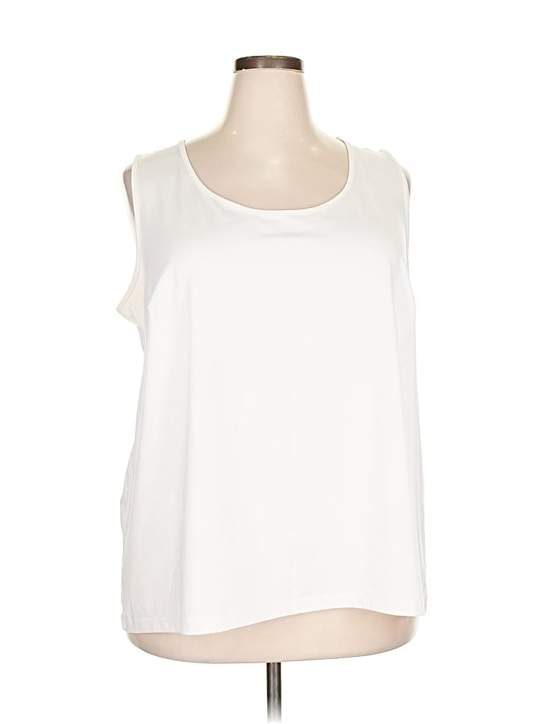 Pre-owned Catherines Sleeveless Blouse In White