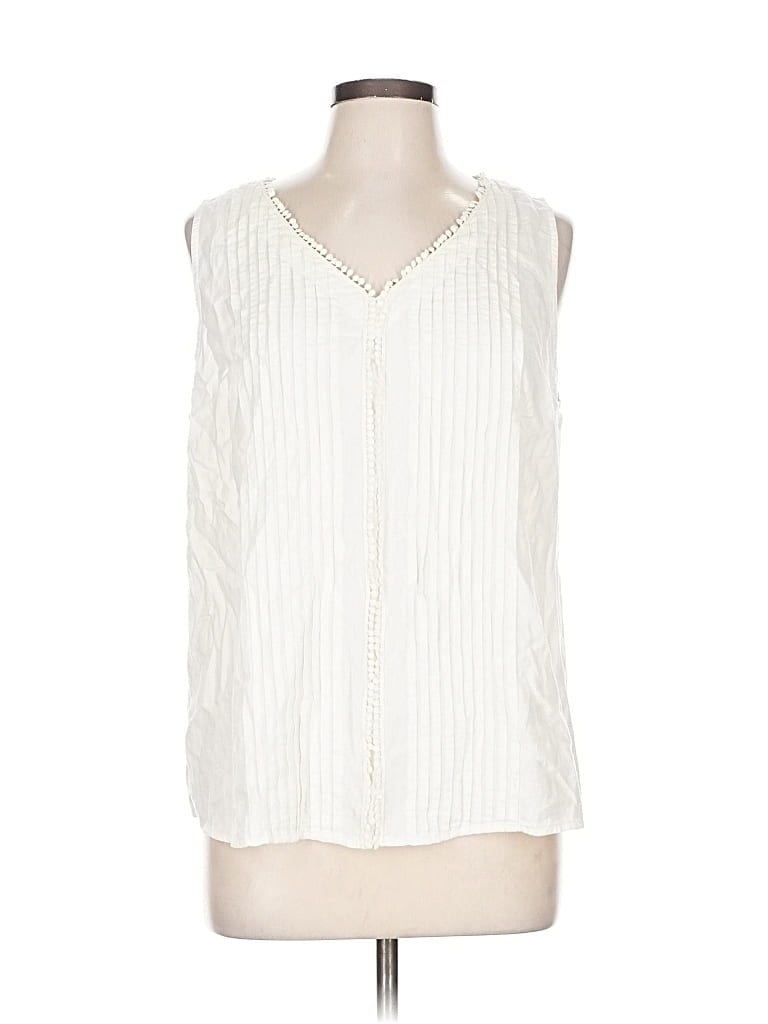 Pre-owned Wonderly Sleeveless Blouse In White