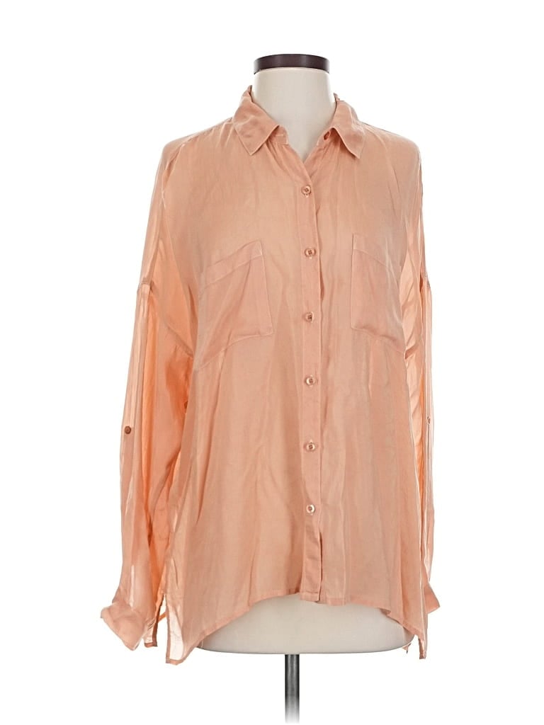Pre-owned Maven West Long Sleeve Blouse In Orange